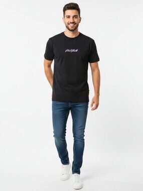 Purple Brand Chrome Wordmark T-Shirt NWOT Black Med